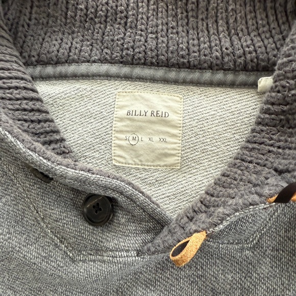 Men’s Billy Reid Gray Sweater with Button Accents, Size Medium - Picture 6 of 7